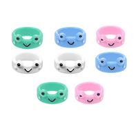 OUNONA 8pcs Adorable Plastic Frog Finger Rings Set for Women Little Finger | Four-piece Stackable Set, Smooth Surface and Decorative Effect, Charming Style for Women Jewelry Collections