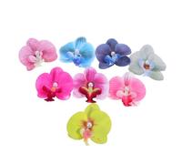 OUNONA 8pcs Bohemian Orchid Flower Hair Clips Tropical Multi-color Boho Barrette Claw Clips for Women S Beach Wedding Party Accessories