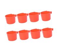 OUNONA 8pcs Parrot Hanging Feeder Plastic Feeding Bowls Washable Installable on Bird Cage Red Birds Water Bowls for Cage and Rabbit Use
