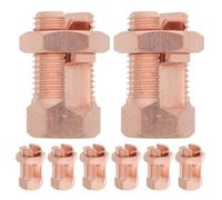 OUNONA 8pcs Split Bolt Connector: TJ-35 Copper Grounding Clamps