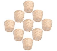 OUNONA 9pcs Bamboo Basket Set Large Decorative Storage Baskets with Elegant Weaving Lines and Beige Colour, Spacious Sundries Organizer for Corridor and Garden Use