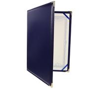 OUNONA A4 Size Leather Certificate Holder Blue Protective Cover Diploma Document Folder for Wedding and Award Certificates