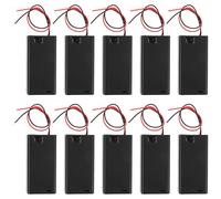 OUNONA Aa Battery Holder Portable Design with On/off Control and Leads 10pcs Plastic and Alloy Case for Aa Batteries Suitable for Travel and Outdoor Use