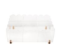 OUNONA Acrylic Tea Bag Organizer, Clear 6-Slot Tea Packet Storage Box | Sugar Packet Holder, Clear Caddy Tea Packet Storage Container for Countertop, Coffee Bar, Cabinet, 11.8x7.9x3.9"