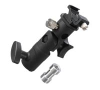 OUNONA Adjustable Flashlight Bracket Light Stand Adapter 1/4 3/8 Photography Accessory Umbrella Clamp Portable Black