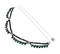 OUNONA Adjustable Green Rhinestone Belt for Women Double Waist Chain Jewelry Western Style Cowgirl Dress Accessory Sparkling Bling Statement Waistband for Parties
