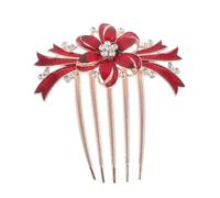 OUNONA Alloy Hairpin Crystal Diamond Wedding Hair Comb Bride Bridal Headdress Floral Hair Pins for Wedding Pearl Earrings Inspired Design