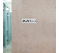 OUNONA Aluminum Staff Only Sign Plaque with Easy Installation and Sleek Professional Design, Sturdy Silver Door Plate for Office, Retail, and Shopping Mall Use