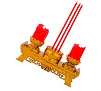 OUNONA Ancient Chinese Style Electric Fake Candle Lamp for Worship and Buddhist Ceremony Tea Light Lantern Ornament for Home and Outdoor Decoration Red Candle Stand Without Battery