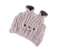 OUNONA Baby Hair Drying Hat Absorbent Shower Cap for Infants Toddler Quick Dry Microfiber Bath Towel Hat Baby Bath Hair Drying Supplies Smile Face Cream Coffee Color