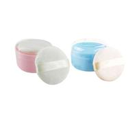OUNONA Baby Powder Box and Powder Puff Box 2pcs Portable Infant Puff Container with Divider for Baby Care, Blue and Pink Storage Containers for Newborn and Children