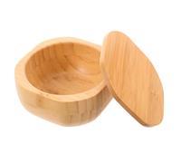 OUNONA Bamboo Seasoning Container with Lid Elegant Condiment Holder for Salt Sugar Pepper Compact Spice Jar for Home Kitchen Hotels Cafes and Parties