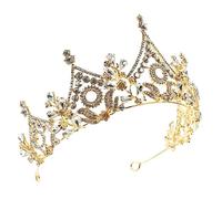 OUNONA Baroque Crystal Rhinestone Crown Headband Elegant Wedding Headpiece for Brides Sparkly Hair Accessories for Engagements Birthdays Proms and Parties