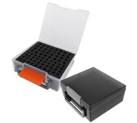 OUNONA Battery Organiser Storage Case with Categorized Compartments Safety Lock and Sturdy Handle for Aaa and Lithium Batteries for Home and Property Management