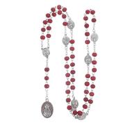 OUNONA Beaded Prayer Necklace for Women Catholic Rosary Chain Elegant Religious Jewelry Gift for Mom Sister Christmas Mother's Day