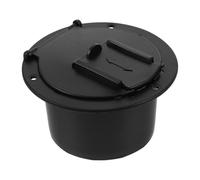 OUNONA Black round Cord Storage Box for Electrical Cables with Waterproof Pe Material and Multifunctional Design, Suitable for Boats and Rvs, Featuring 1-inch Threading Hole Diameter