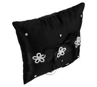 OUNONA Black Vintage Lace Ring Bearer Pillow Cushion for Wedding Engagement Proposal Lightweight Decorative Cushion for Bridal Ceremony and Photography Elegant Rustic Party Accessory