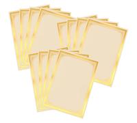 OUNONA Blank Certificate Paper Printable and Text Area 12 Sheets Golden with Rounded Corners Paper for Awards, Diplomas, and School Recognition