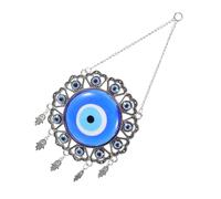 OUNONA Blue Evil Eye Car Pendant Durable Silver Metal Hanging Charm for Rearview Mirror Protection Amulet with Elegant Gift Packaging Fit for All Vehicles