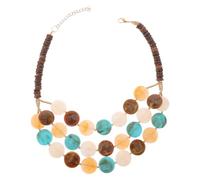 OUNONA Boho Beaded Choker for Women: Multi-Layered Circle Disc Necklace - Summer Beach Jewelry - Trendy Geometric Gift for Girlfriend Wife Birthday Holiday Wear