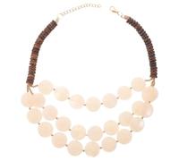 OUNONA Boho Beaded Necklace for Women: Multi-Layered Circle Disc Choker - Summer Beach Jewelry - Trendy Geometric Gift for Girlfriend Wife Birthday Holiday Wear