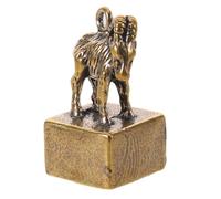 OUNONA Brass Goat Seal Pendant, Mini Zodiac Sheep Figurine | Goat Lucky Hanging Charm, Versatile Miniature Charm for Keychain Accessories, Luck Amulets, and Craft Decor