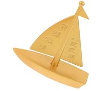 OUNONA Brass Sailboat Model Decor Elegant Nautical Ornament for Home Office Living Desktop Decoration Gift for Birthday Party and Garden Display