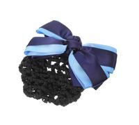 OUNONA Breathable Mesh Hair Bun Net with Bow Hair Clip for Women for Nurses Bank Hotel Professionals for Buns and Knots with Bright Blue Rose