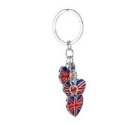 OUNONA British Flag Heart Charm Keychain Durable Pendant London Souvenir Decorative Keyring for Bags Backpacks and Accessories Multi Purpose Ornament