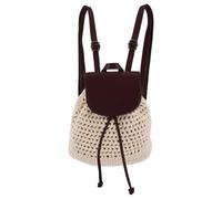OUNONA Brown Women's Travel Backpack with Dualuse Design and Breathable Polyester Pu Material, Large Capacity Boho Style Casual Outings Bag for School and Everyday Use