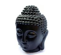 OUNONA Buddha Head Candle Ceramic Aromatherapy Burner Handmade Black Candle Aroma Lamp for Meditation Room and Yoga Room, Essential Oil Burner for Relaxation and Home Décor
