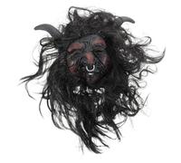 OUNONA Buffalo Halloween Mask: Animal Scary Bull Mask Wigs & Horn - Ox Costume Cosplay Props - Creepy Haunted House Decoration