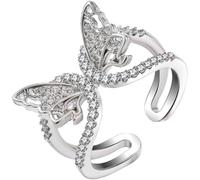 OUNONA Butterfly Ring Decorative Open Ring for Women Lightweight Jewelry Elegant Design for Weddings Parties Daily Wear Smooth Edges for Comfort