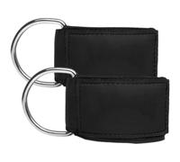 OUNONA Cable Machine Ankle Binding Band Adjustable Black Neoprene 2pcs