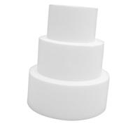 OUNONA Cake Dummies for Festival Decoration and Shop Window Display Cake Dummy 3pcs 8 Inch Round Foam Model Smooth Surface Multi-Purpose Reusable Beautiful Appearance