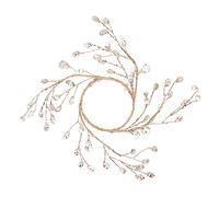 OUNONA Candle Holder Wreath Acrylic Bead Christmas Table Decor Seasonal Candle Rings Tealight Candlestick Dinner Party Home Decoration