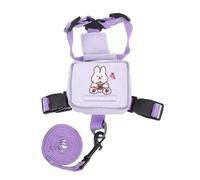 OUNONA Cat Harness in Purple Polyester with Lead Backpack Harness with Leash for Pets, Adorable Dog Vest-type Backpack Easy to Wear and Remove with Long Pet Training Leash for Going