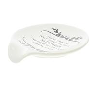 OUNONA Ceramic Spoon Rest with Unique Letter Patterned Design Easy to Clean and Safe to Use as A Kitchen Spoon Holder and Table Decor for Forks and Chopsticks in Restaurants or Home