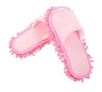 OUNONA Chenille Sole Mop Slippers for Women Practical Floor Cleaning Footwear with Anti-slip Bottom and Open Toe Design Comfortable Medium Suitable for Household Sweeping Tasks