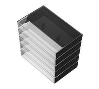 OUNONA Chic Retro Cassette Tape Holder Storage Cases 5 Pack Plastic Boxes for Cassette Organizing