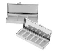 OUNONA Child Pill Organizer Portable Medicine Storage Case in Sleek Metal Design for Travel