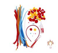 OUNONA Chinese Dramatic Headband with Pompom Accents DIY Theatrical Accessory for Peking Stage Performances and Themed Parties Elegant Twistable Design for Unique Styles