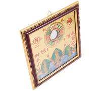OUNONA Chinese Ornament Eight Diagrams Mirror for Home Decor, Antique Style Density Board Material with Blessing Function, Suitable for Living Room Decoration and Bringing Good Luck