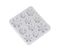 OUNONA Christmas 3D Silicone Baking Moulds - Christmas Snowflake Shaped Mould for Cake, Fondant, Chocolate - Flexible Baking Mould Tray for Desserts Assorted Colors