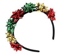 OUNONA Christmas Bow Hairband Sparkling Holiday Headband Dazzling Floral Elements for Festive Celebrations Year Parties and Holiday Photoshoots