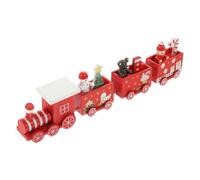 OUNONA Christmas Train Decoration Miniature Xmas Train for Desktop Sturdy Wooden Multi Section Cartoon Style Festive Ornament for Holiday Cheer and Warm Atmosphere
