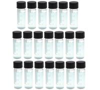OUNONA Chromatography Sealing Vials Glass 20pcs Screw Black with 4ml Caps, Lightweight Sample Bottles with Good Properties Storage for Essential Oil and Serum