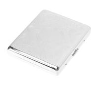 OUNONA Cigarette Case Silver Stainless Steel for 20 Cigarettes with Pressure Resistance and Reusable Design for Tobacco Storage and Smoker Use