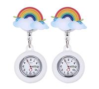 OUNONA Clip-on Nurse Pocket Watch 2Pcs Silicone Large Dial for Doctors