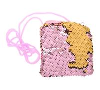 OUNONA Coin Purse Change Wallet Sequins Pink Mini Cosmetic Bag with Metal Frame Stylish Sparkling for Women
